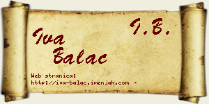 Iva Balać vizit kartica